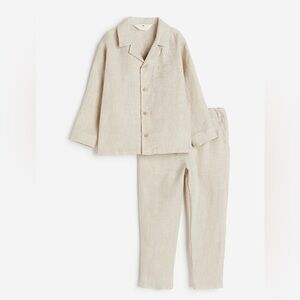 H&M light beige 2-PIECE LINEN SET 4T